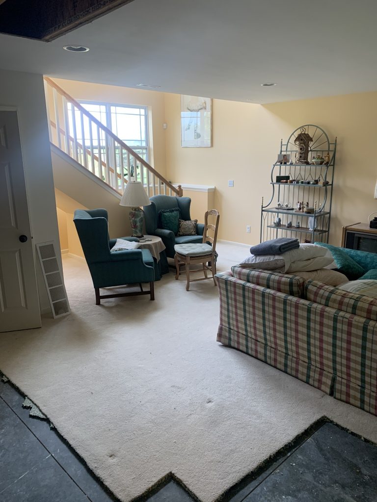 Basement with water damage